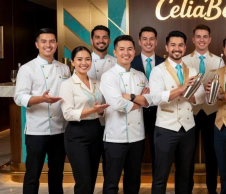Tim CeliaBet restorana – kuhari, barmeni i osoblje u modernom interijeru.